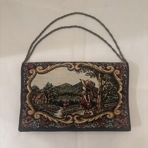 Vintage Embroidered Tapestry Walborg Evening Clutch Bag.